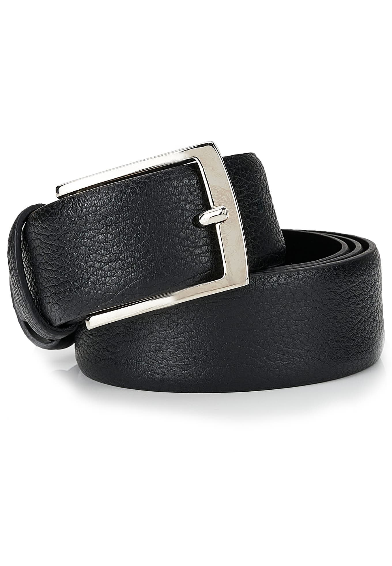 Grained leather belt