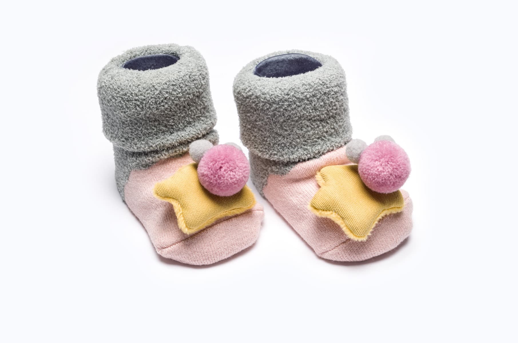 BABY SOCKS BB342 C:PINK/GREY S:12-18M