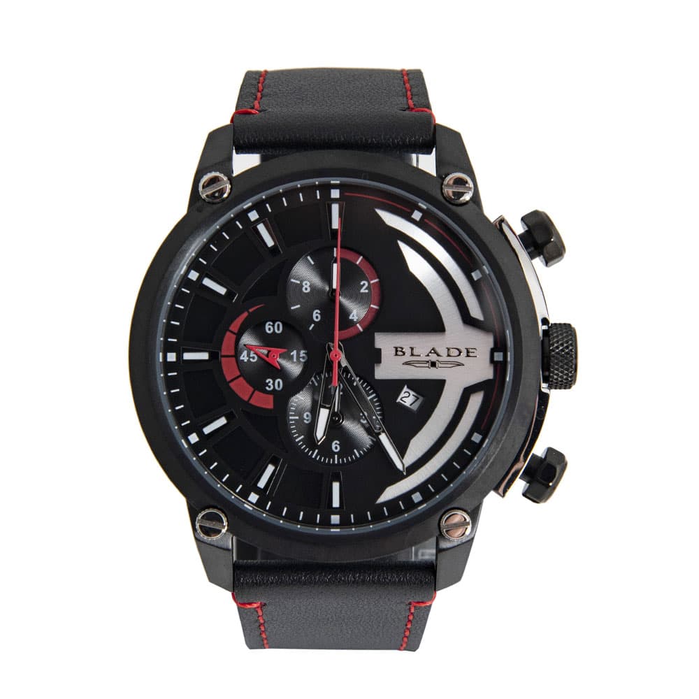 BLADE 3595G1NNN Black SS Case Black Leather Strap Men’s Watch