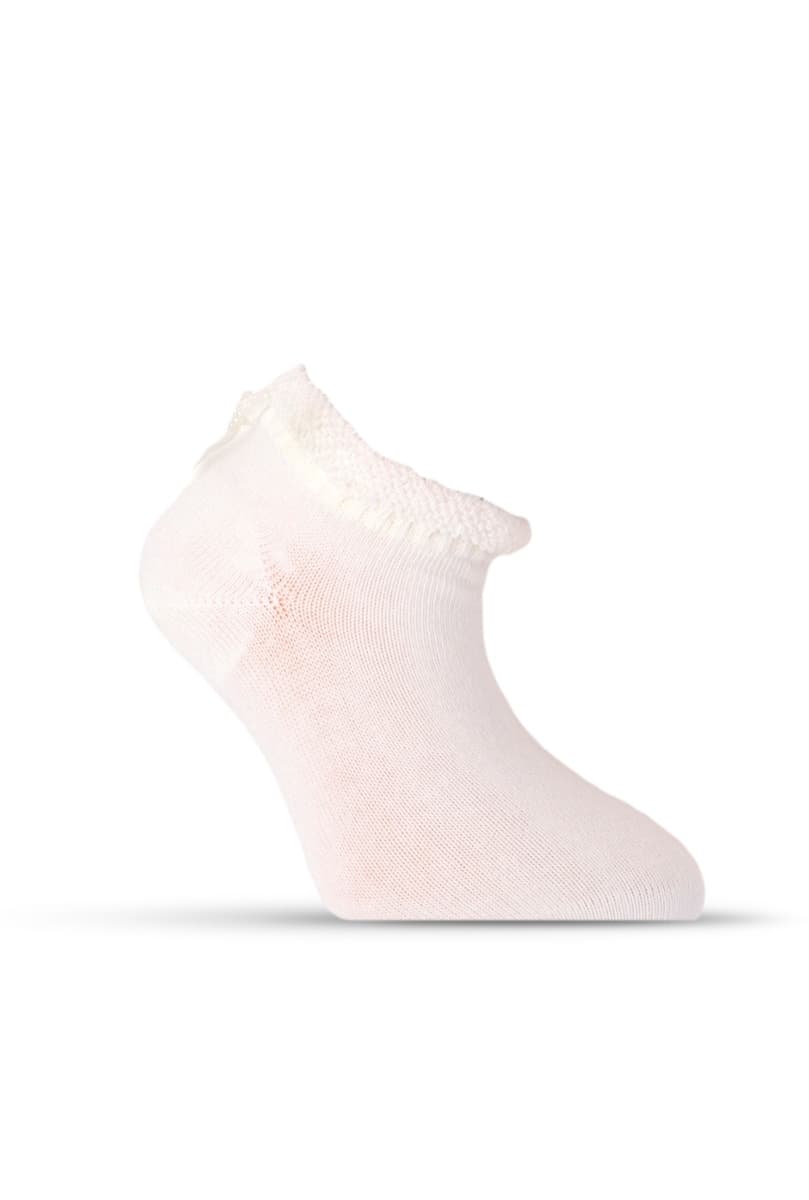 Girl"s Ruffle Sock Cream-CREAM-2-3Y