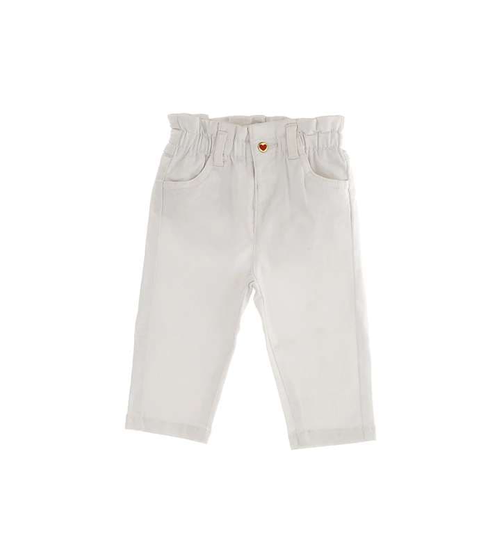 BABY GIRL"S PANTS-White fabric abricwithout