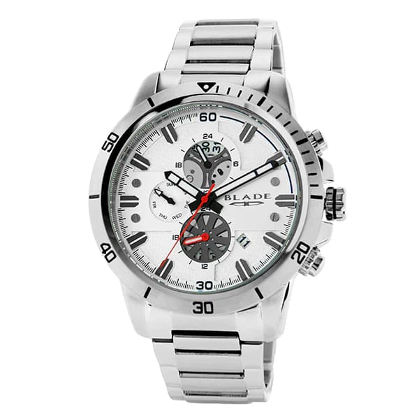 BLADE Virtuoso White 3627G2SWS SS Case & Band Multifunction Men"s Watch