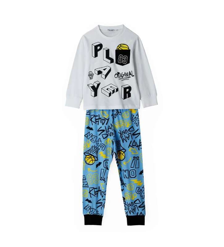 BOY"S PAJAMAS_ribbed trims, pocket and luminor effect print