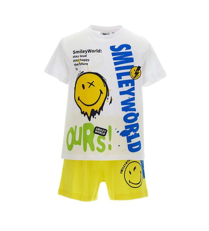 BOY"S PAJAMAS-Short cotton pajamas Smiley