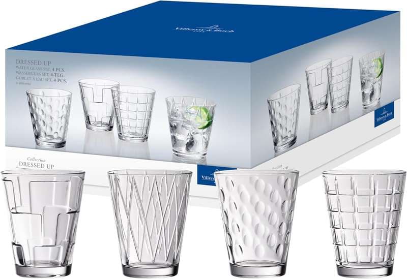 Dressed up water Glasses set 4pcs.