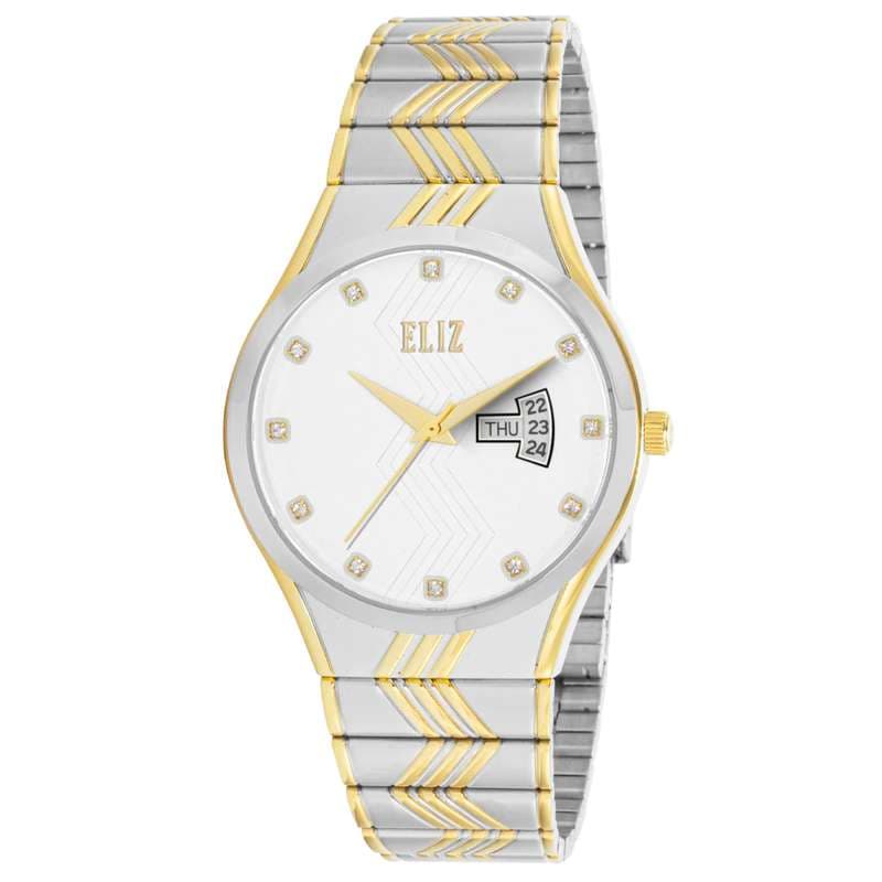 ELIZ ES8705G2TST SS Caseback & Band Day-Date Men"s Watch