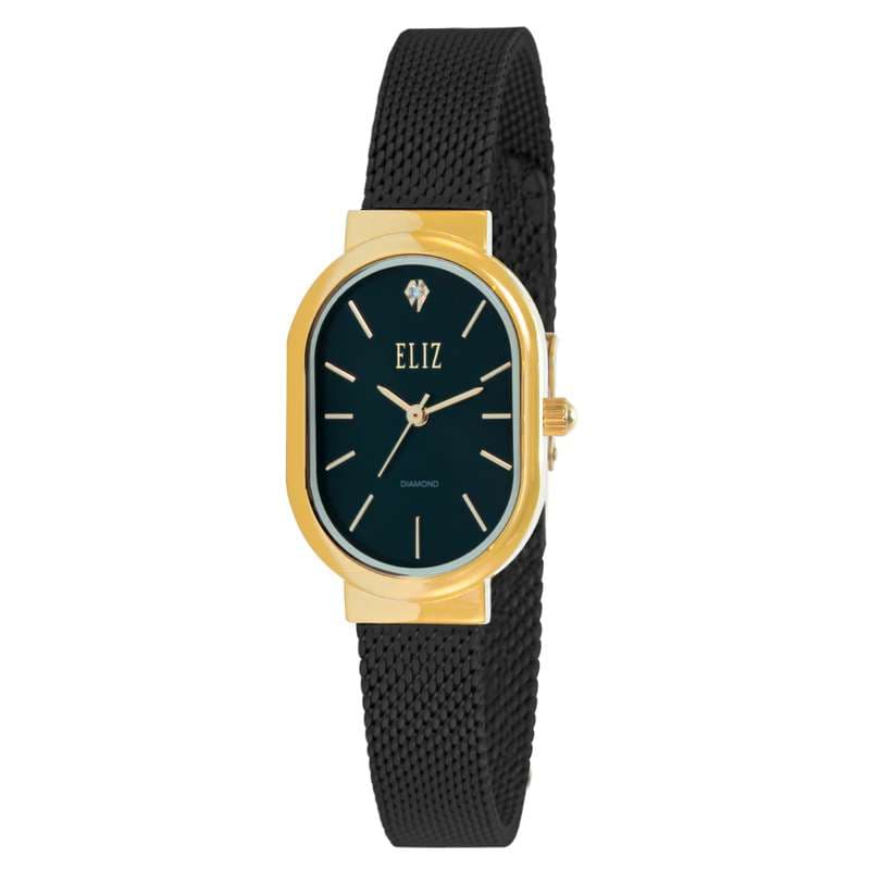 ELIZ ES8832L2GNN SS & Mesh Strap 3-Hands Women"s Watch