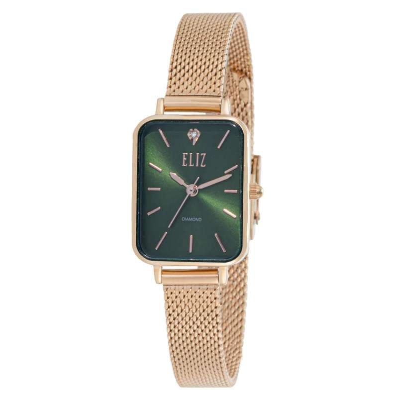 ELIZ ES8833L2RER SS & Mesh Strap 3-Hands Women"s Watch