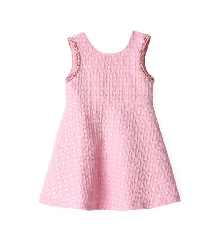 GIRL"S DRESS-Pink-invisible rear zip.