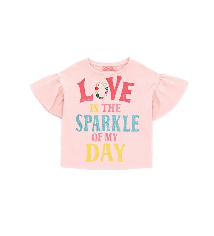 GIRL"S SHIRTS-Pink round neck