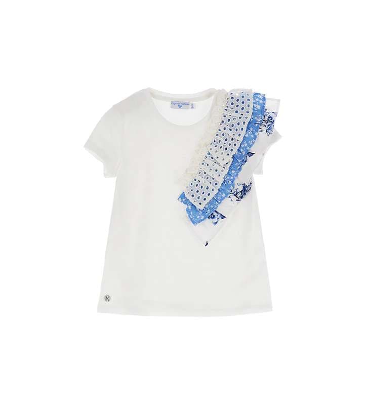 GIRL"S T-SHIRT-Off White-Sangallo