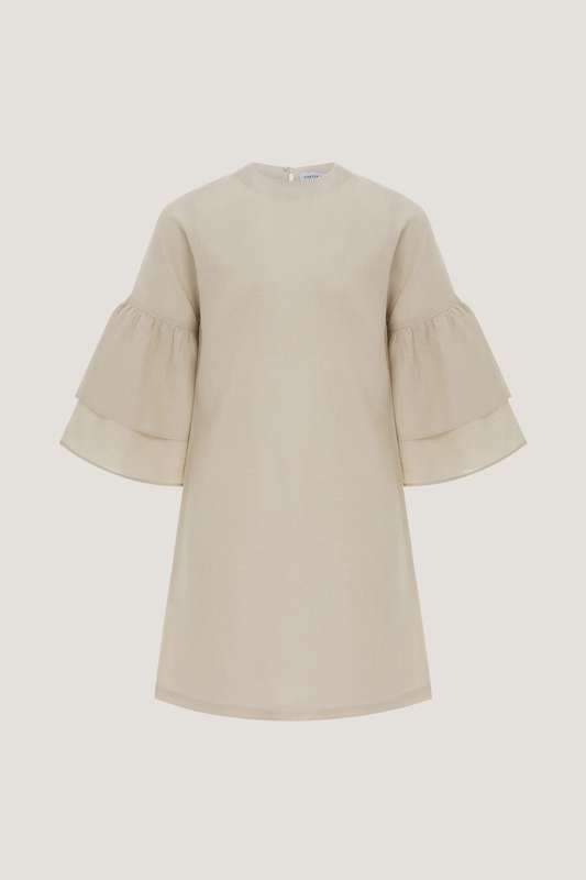 Girls Double Ruffle Sleeve Dress