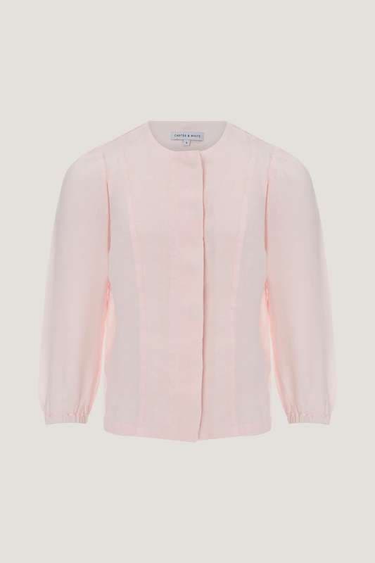 Girls Hiden Button Placket L Sleeve Blouse