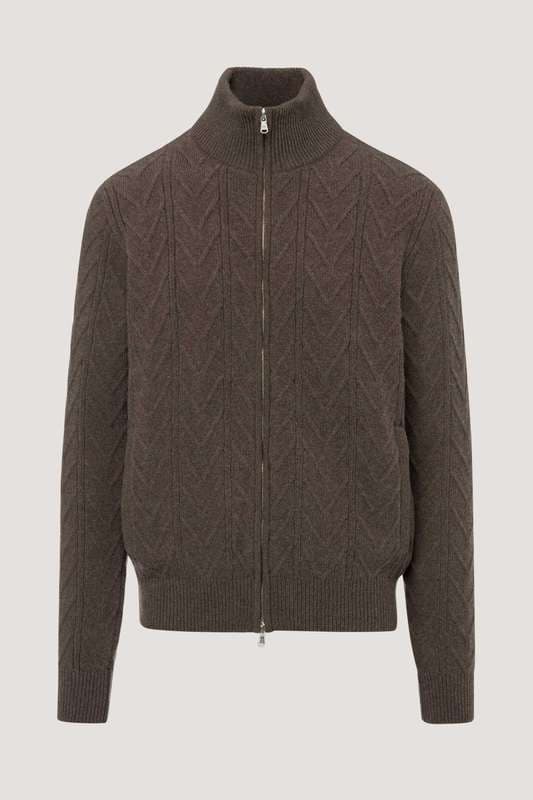 Men Knitwear High Collar Jacket
