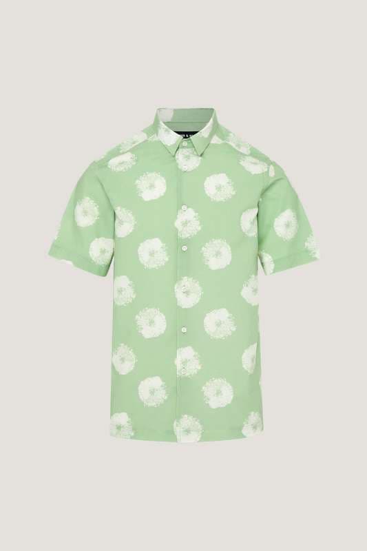 Men Marco Abstract Printed Shirt Green Stripe Combination