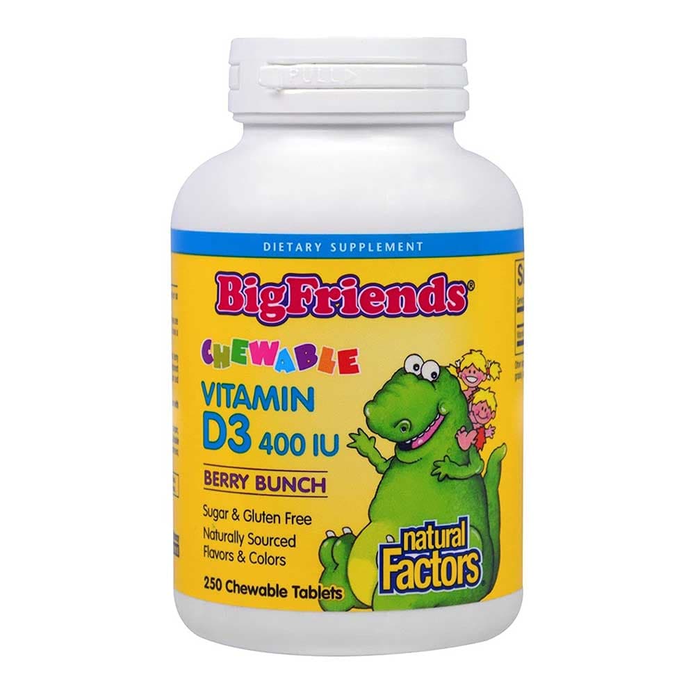 Natural Factors Big Friends Chewable Vitamin D3 With Berry Bunch