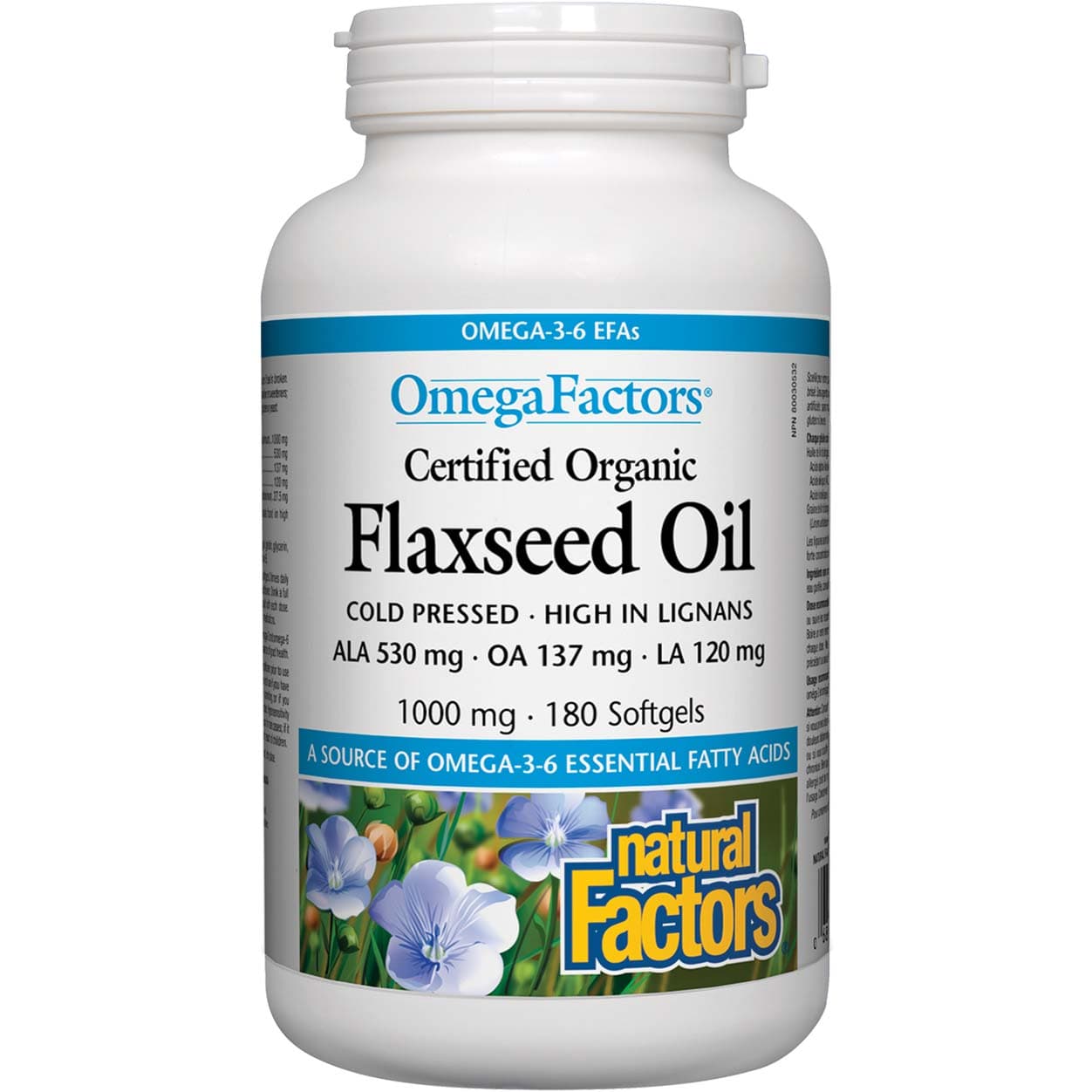 Natural Factors Flaxseed Oil Certified Organic