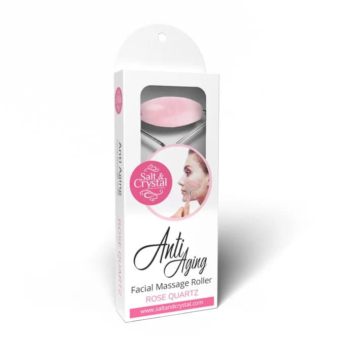 Natural Stone Face Roller Rose Quartz