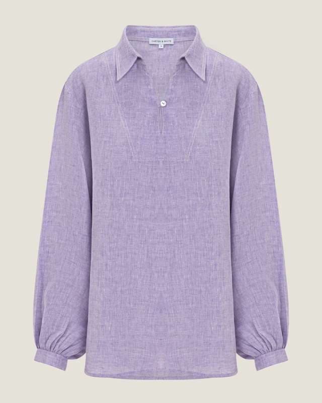 Women Laven Yoke Long Sleeve Blouse