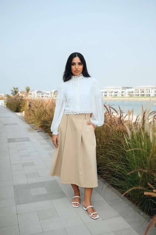 Women Marai lace Insert Blouson Sleeve Blouse