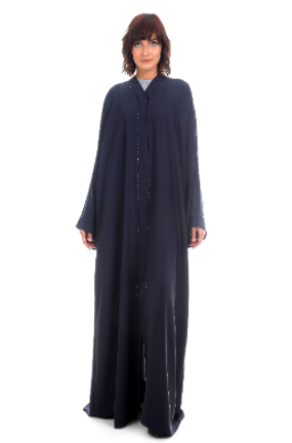 A-Line Crystalized Abaya Awesome Blue