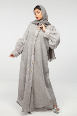 Abaya Grey Colour Linen Fabric