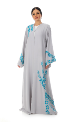 Classic Cut Abaya With Intricate Organza Laser Cut